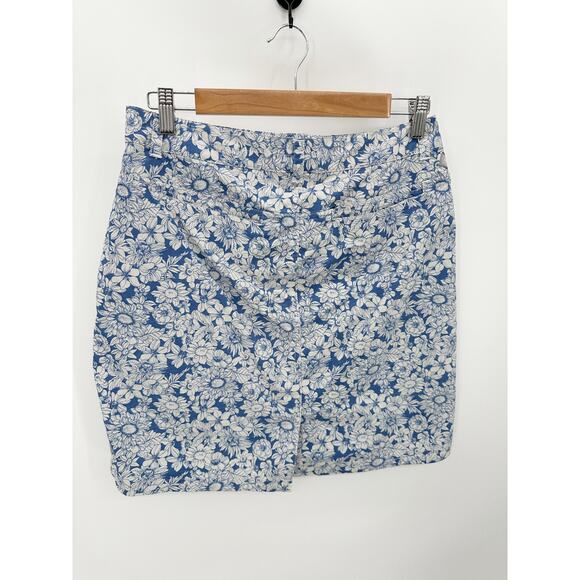 Sahalie Blue Floral Athletic Skort Skirt Built in Short A-Line Nylon Women 6 - Picture 2 of 9